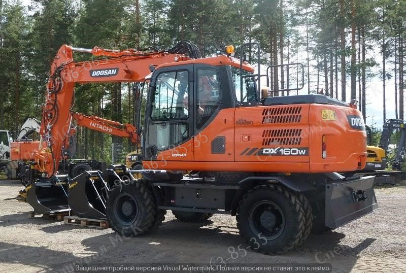 Запчасти для колесных экскаваторов Doosan DX160W